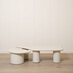 Tavolini da caffè Daniel - Set da 2 pezzi - Bordo spazzolato grigio