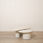 Tavolini da caffè Daniel - Set da 2 pezzi - Bordo spazzolato grigio