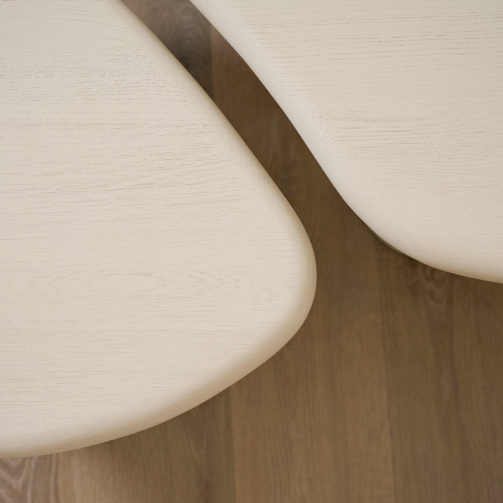 Tavolini da caffè Daniel - Set da 2 pezzi - Bordo spazzolato grigio