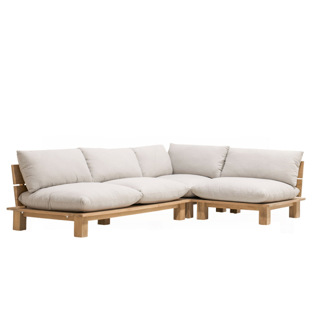 Divano componibile per esterni Ellen - 3 pezzi - Teak