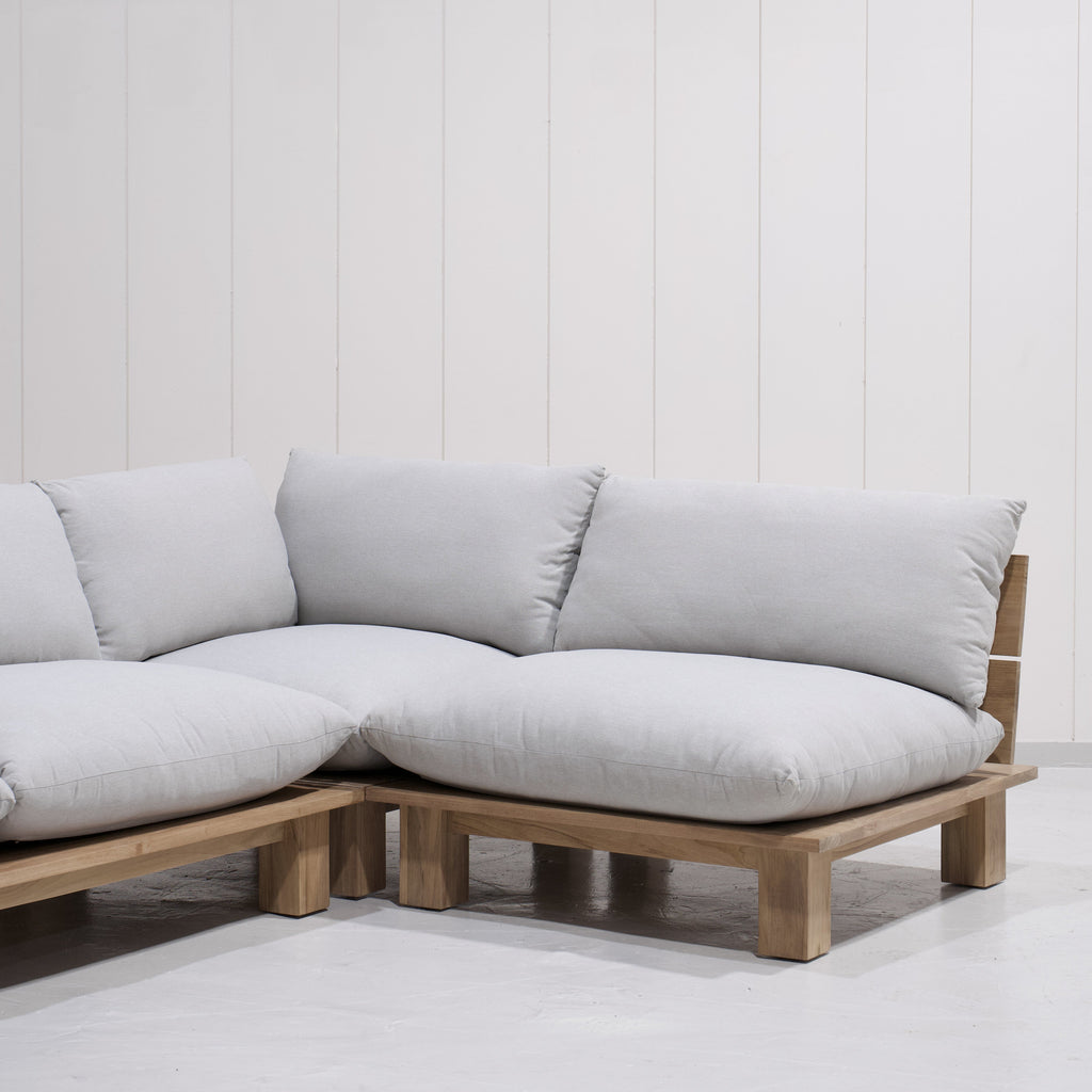 Divano componibile per esterni Ellen - 3 pezzi - Teak