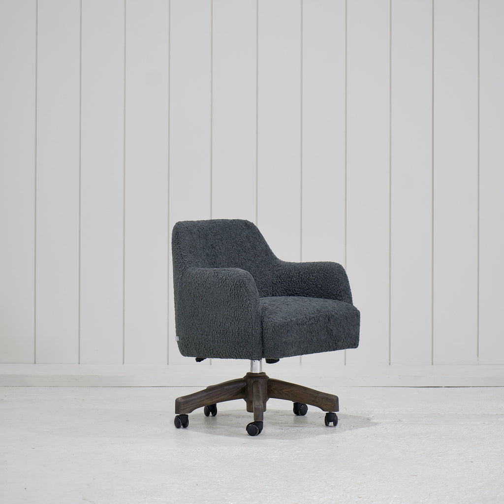 James - Sedia da ufficio con base in rovere